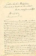 Minuta de carta de Vicente Pinheiro Lobo Machado de Melo e Almada 