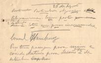 Minuta de telegrama de Vicente Pinheiro Lobo Machado de Melo e Almada 
