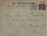 Carta de P. Henrion para Visconde de Pindela