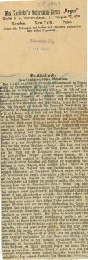 Max Karfunkel´s Nachrichten-Bureau Argus