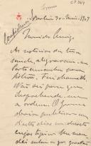 Minuta de carta de Vicente Pinheiro Lobo Machado de Melo e Almada