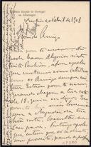Minuta de carta de Vicente Pinheiro Lobo Machado de Melo e Almada