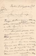Minuta de carta de Vicente Pinheiro Lobo Machado de Melo e Almada para Venceslau de Sousa Pereira de Lima