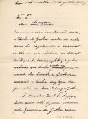 Minuta de carta de Vicente Pinheiro Lobo Machado de Melo e Almada 