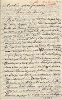Minuta de carta de Vicente Pinheiro Lobo Machado de Melo e Almada