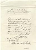 Minuta de carta de Vicente Pinheiro Lobo Machado de Melo e Almada