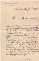 Minuta de carta de Visconde de Pindela para Francisco Andrade 