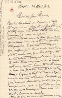 Minuta de carta de Vicente Pinheiro Lobo Machado de Melo e Almada
