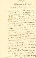 Minuta de telegrama de Vicente Pinheiro Lobo Machado de Melo e Almada 