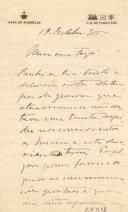 Minuta de carta de Vicente Pinheiro Lobo Machado de Melo e Almada